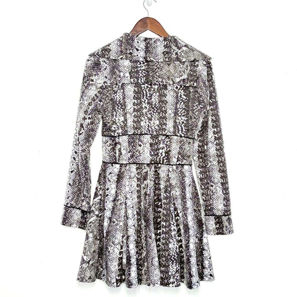 Y2K Candie’s Snakeskin Print Coat Women Small Gray Black Fit & Flare Statement - Picture 4 of 7
